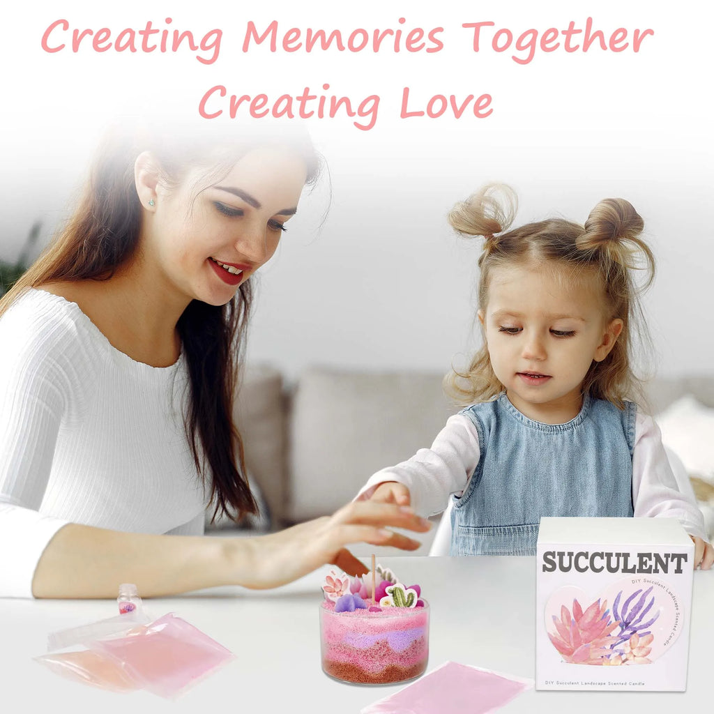 Candle Kit–Succulents DIY Handmade Scented Candles Can Used To Make Candles Scented–Great For Beginner,Child Christmas Gifts
