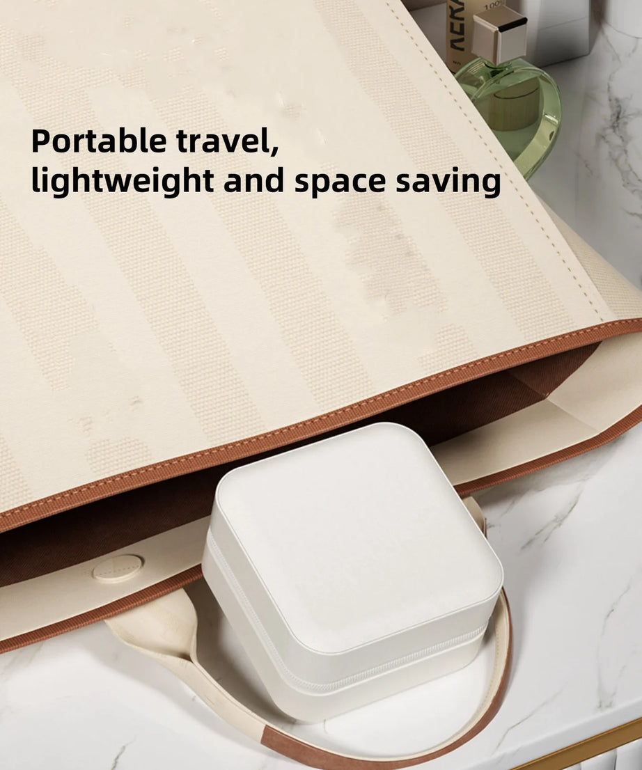 1 Stylish Women's Makeup Bag and Jewelry Box with Detachable Led Lights, Mini Cute Girly Jewelry Box, Suitable for Storing and Organizing Necklaces, Earrings, Rings, Wedding Favors, and a Great Gift for Valentine's Day to Giv