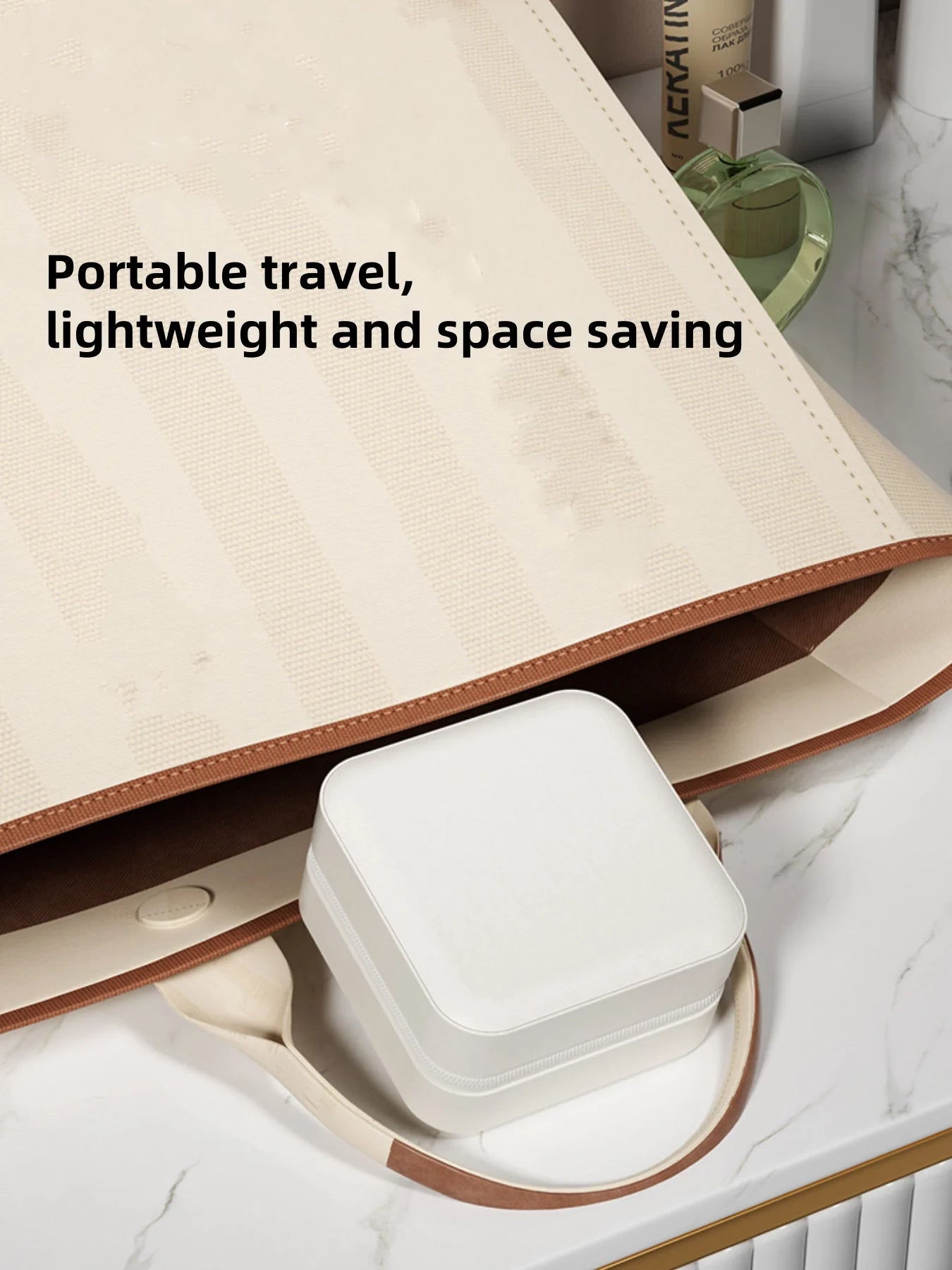 1 Stylish Women's Makeup Bag and Jewelry Box with Detachable Led Lights, Mini Cute Girly Jewelry Box, Suitable for Storing and Organizing Necklaces, Earrings, Rings, Wedding Favors, and a Great Gift for Valentine's Day to Giv