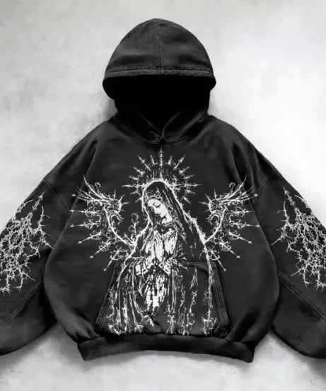 Hooded Printed Hip Hop Y2G Streetwear Sweatshirt