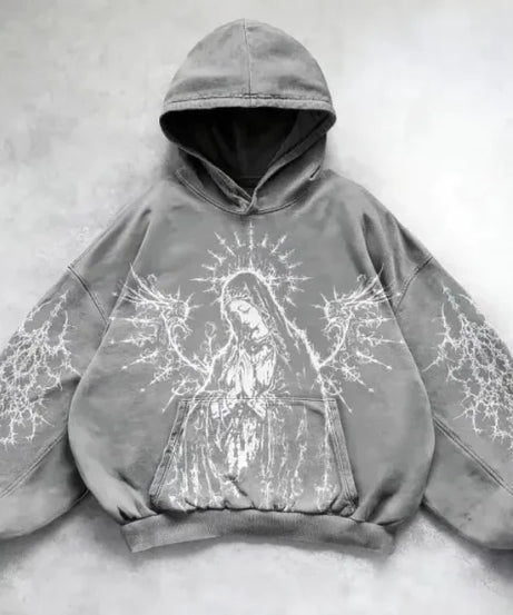 Hooded Printed Hip Hop Y2G Streetwear Sweatshirt