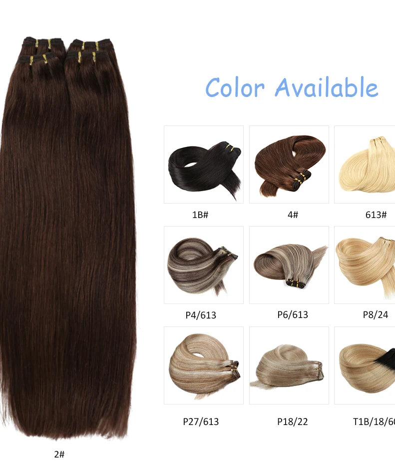 BHF 100% Human Hair Weaves Straight Russian Remy Natural Hair Weft 1piece 100g Black Brown Blonde Color Human Hair Extensions