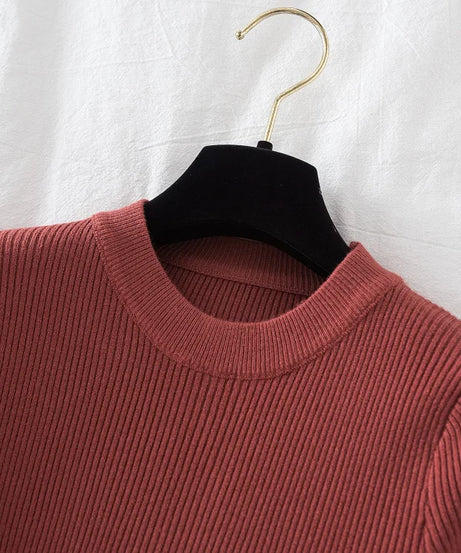 2025 women thick sweater pullovers khaki casual autumn winter button o-neck chic sweater female slim knit top soft jumper tops