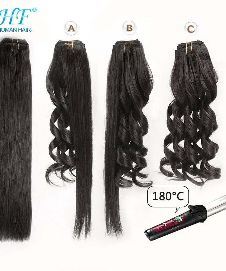 BHF 100% Human Hair Weaves Straight Russian Remy Natural Hair Weft 1piece 100g Black Brown Blonde Color Human Hair Extensions