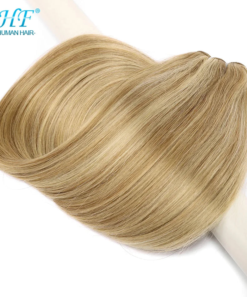 BHF 100% Human Hair Weaves Straight Russian Remy Natural Hair Weft 1piece 100g Black Brown Blonde Color Human Hair Extensions