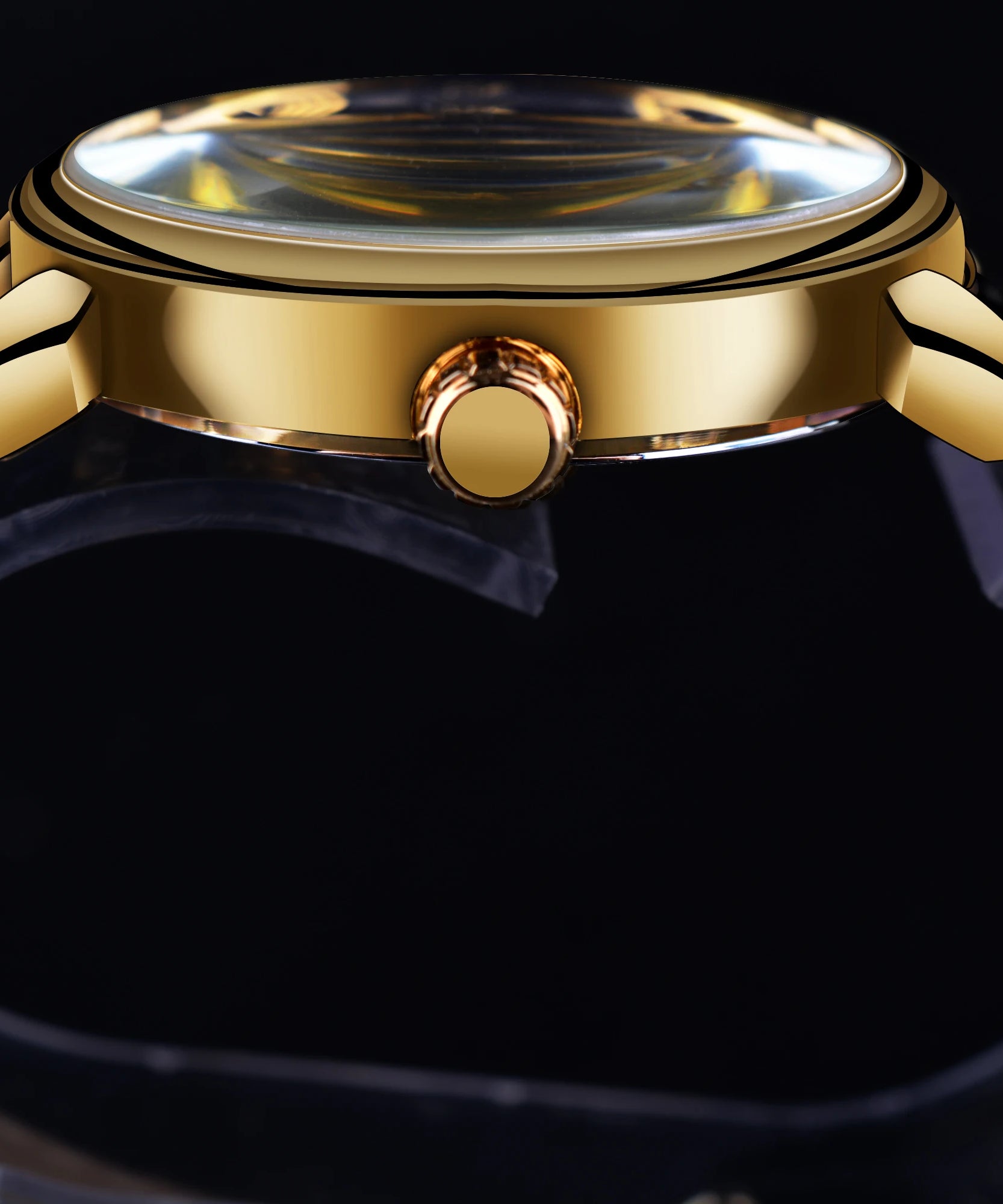 Forsining 3d Logo Design Hollow Engraving Black Golden Case Leather Skeleton Mechanical Watches Men Luxury Brand Heren Horloge