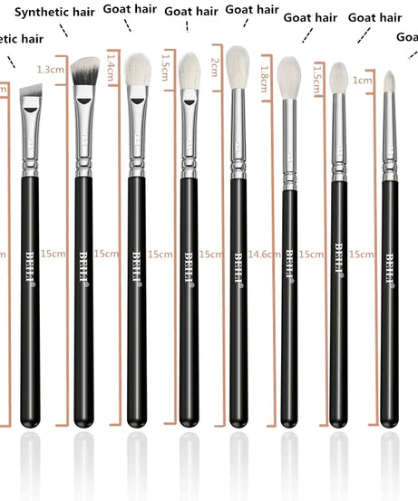 BEILI Professional 6/8pcs Classic Natural Eye Makeup Brushes Set Eyeshadow Eyebrow Blending Smokey Black Beauty Make up Brushes
