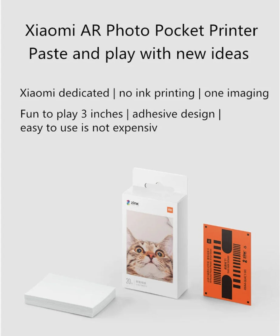 Xiaomi AR Printer 300dpi Portable Photo Mini Pocket With DIY Share 500mAh Picture Printer Pocket Printer Work With Mihome APP