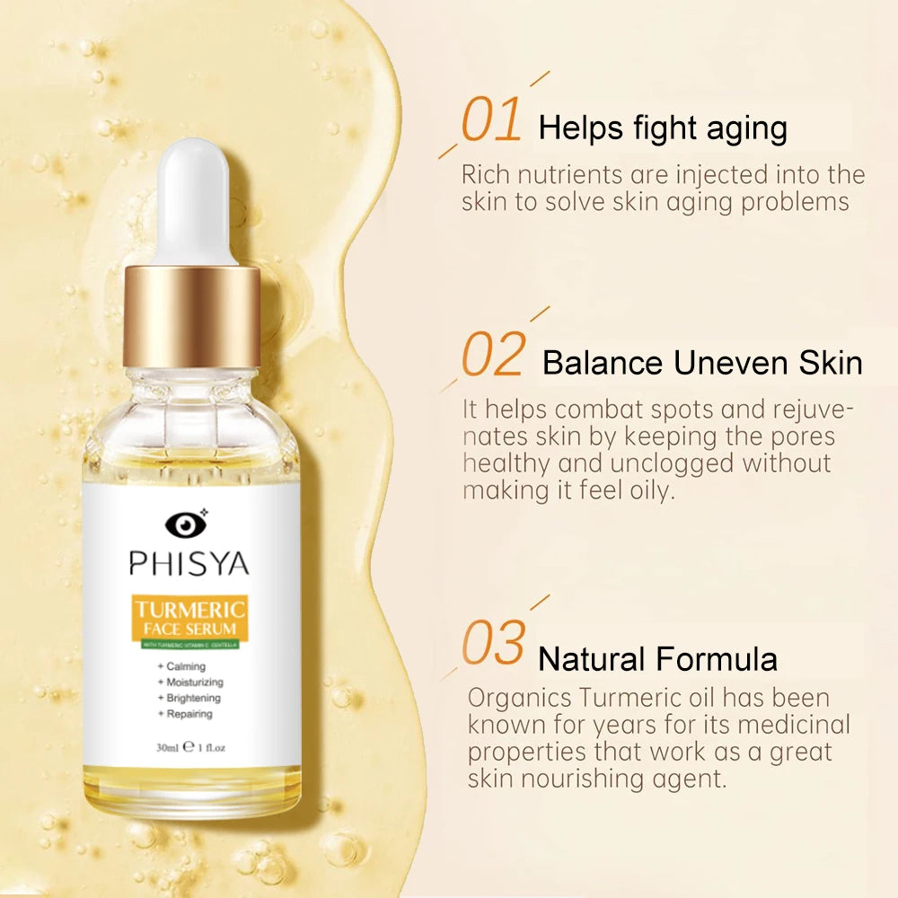 Adults' Herbal Face Gel Serum Infused With Turmeric Vitamin C Amino Acids & Minerals