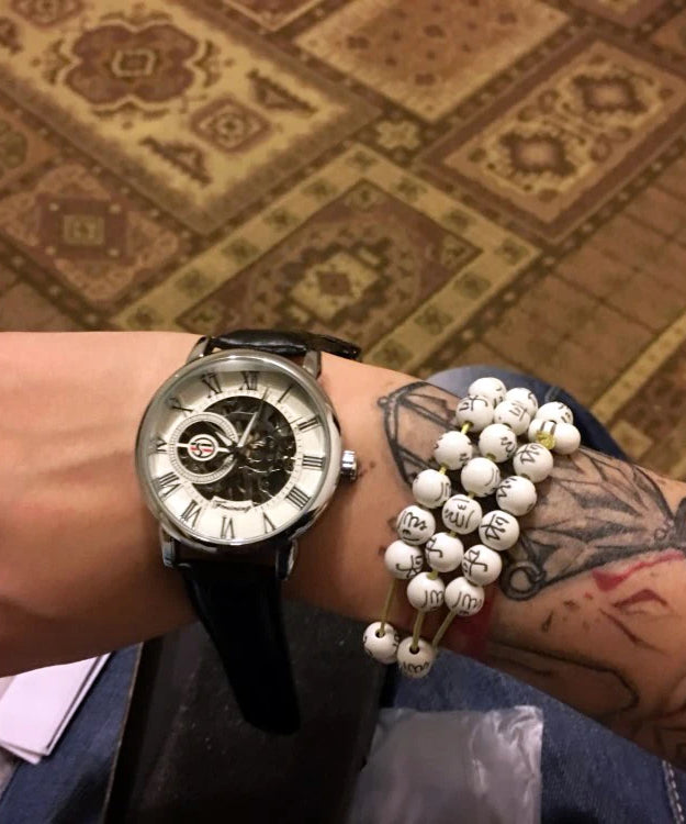 Forsining 3d Logo Design Hollow Engraving Black Golden Case Leather Skeleton Mechanical Watches Men Luxury Brand Heren Horloge