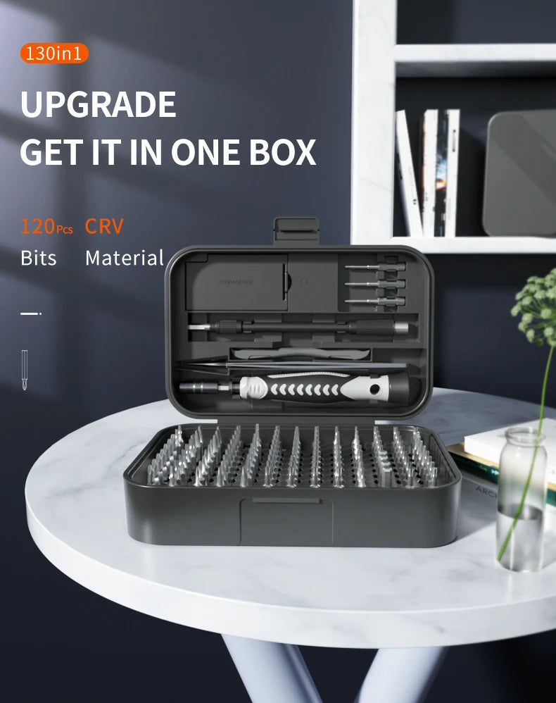 130 in 1 Screwdriver Sets Precision Portable Manual Hand Tool Kits Wireless Cordless Magnetic Small Bits for Xiaomi Phone Repair