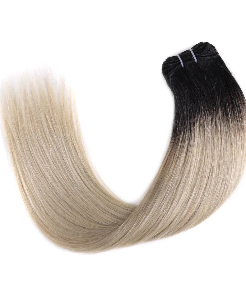 BHF 100% Human Hair Weaves Straight Russian Remy Natural Hair Weft 1piece 100g Black Brown Blonde Color Human Hair Extensions