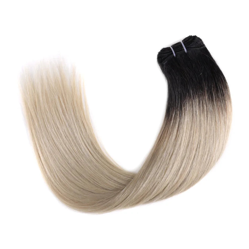 BHF 100% Human Hair Weaves Straight Russian Remy Natural Hair Weft 1piece 100g Black Brown Blonde Color Human Hair Extensions