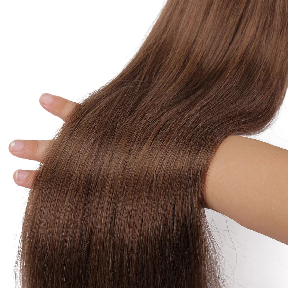 BHF 100% Human Hair Weaves Straight Russian Remy Natural Hair Weft 1piece 100g Black Brown Blonde Color Human Hair Extensions