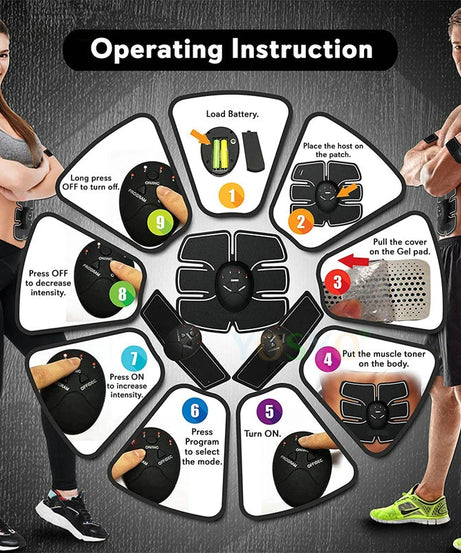 EMS Wireless Muscle Stimulator Trainer Smart Fitness Abdominal Training Electric Weight Loss Stickers Body Slimming Massager