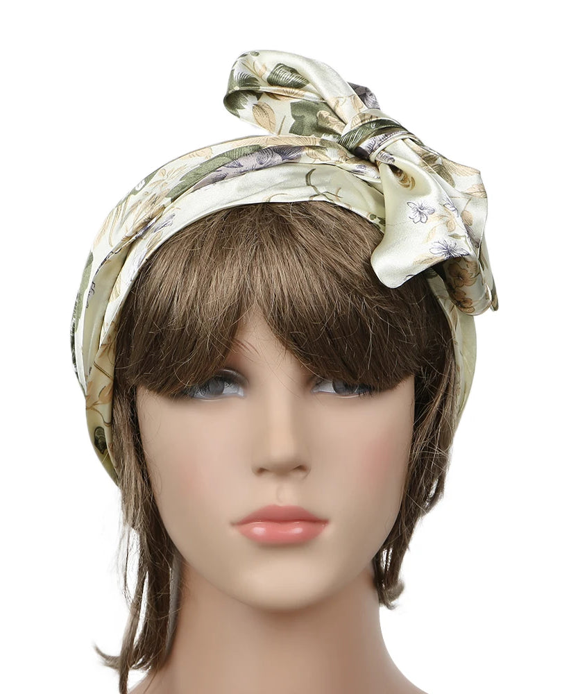 Women Fashion Sleeping Bonnet Cap Soft Pure Silk Sleep Hats Hair Care Wrap Female Night Cap 10 kinds of color