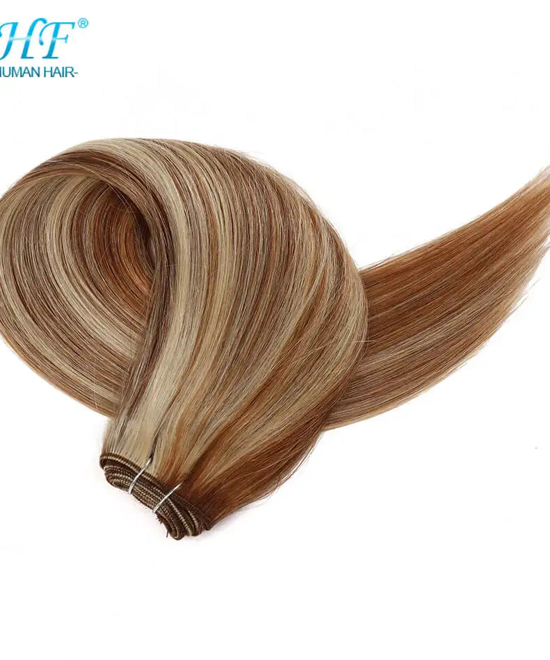 BHF 100% Human Hair Weaves Straight Russian Remy Natural Hair Weft 1piece 100g Black Brown Blonde Color Human Hair Extensions