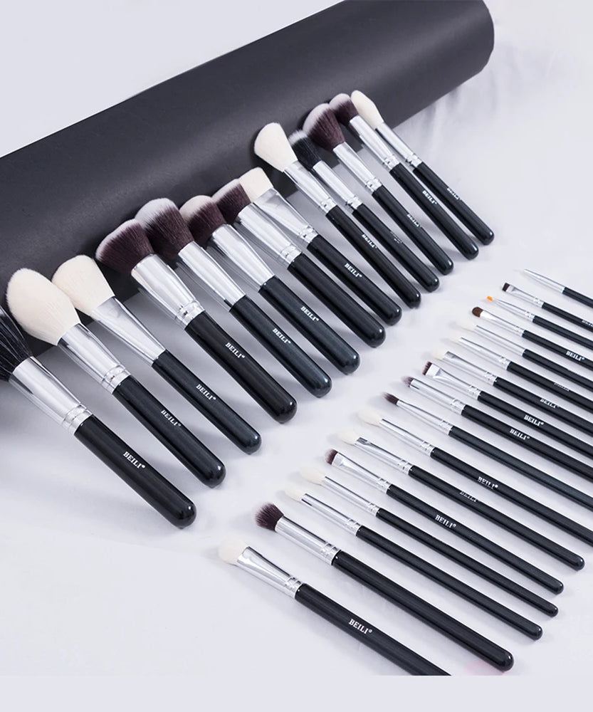 BEILI Professional 6/8pcs Classic Natural Eye Makeup Brushes Set Eyeshadow Eyebrow Blending Smokey Black Beauty Make up Brushes