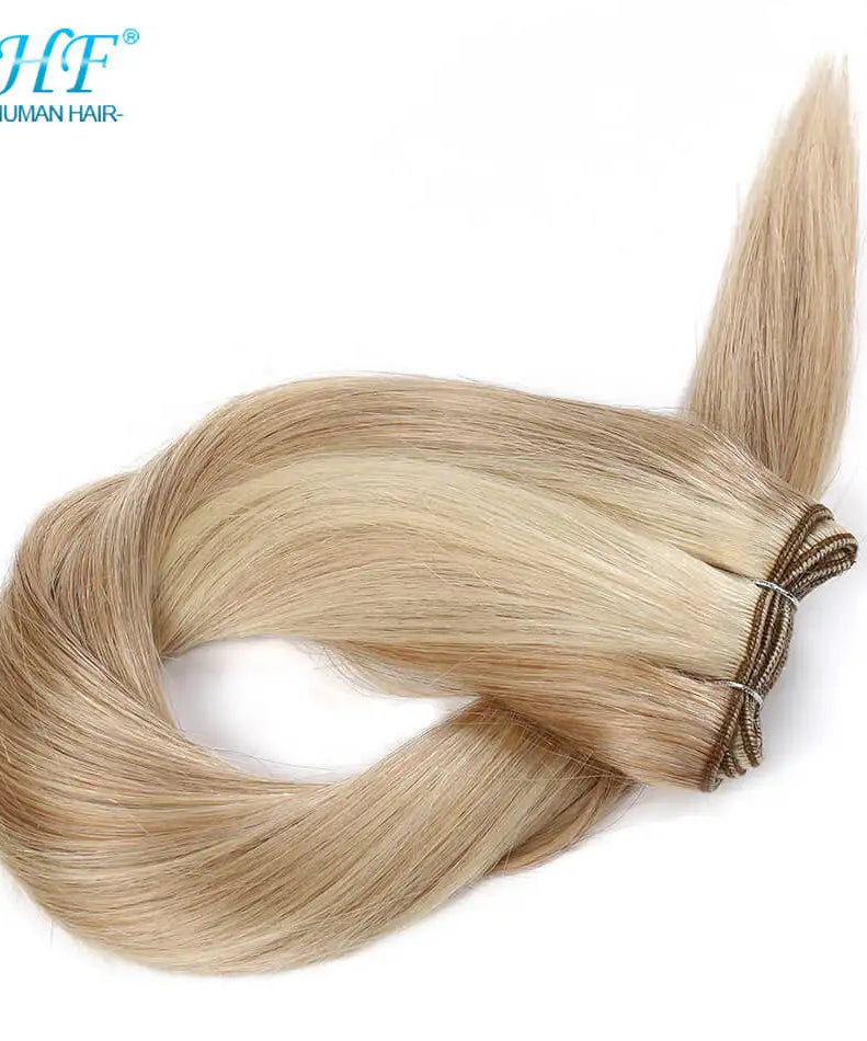 BHF 100% Human Hair Weaves Straight Russian Remy Natural Hair Weft 1piece 100g Black Brown Blonde Color Human Hair Extensions