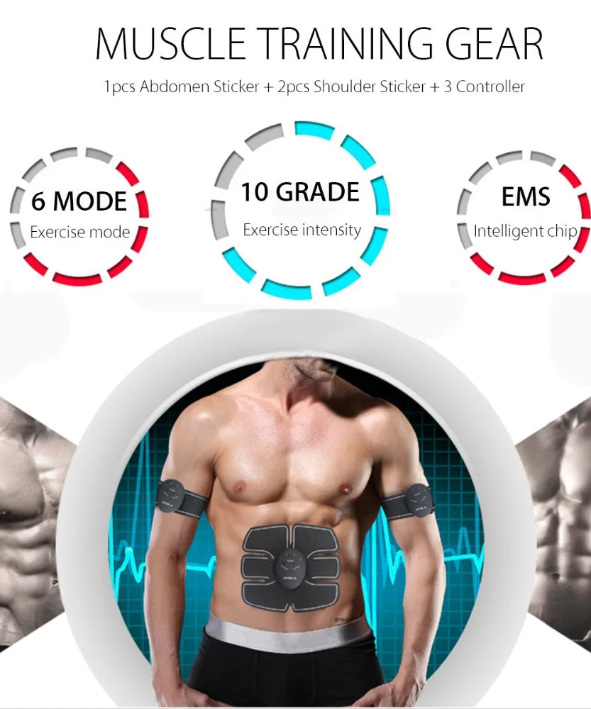 EMS Wireless Muscle Stimulator Trainer Smart Fitness Abdominal Training Electric Weight Loss Stickers Body Slimming Massager