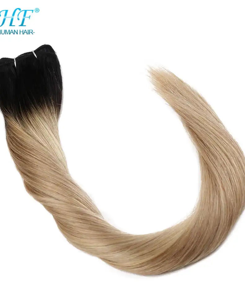 BHF 100% Human Hair Weaves Straight Russian Remy Natural Hair Weft 1piece 100g Black Brown Blonde Color Human Hair Extensions