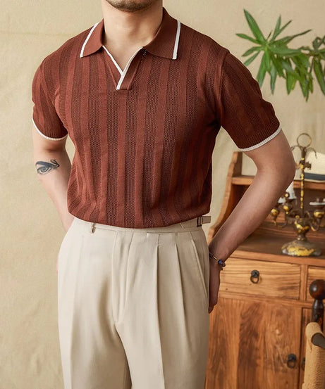Summer Knitted Polo Shirt for Men