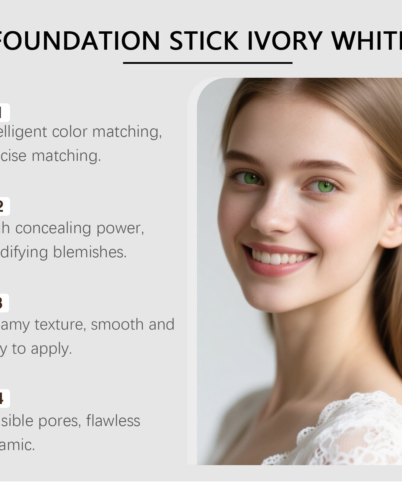 2-in-1 Color-Changing Foundation Liquid Stick Lasting Concealer Lightweight Moisturizing Brightening Matte Natural Base Makeup