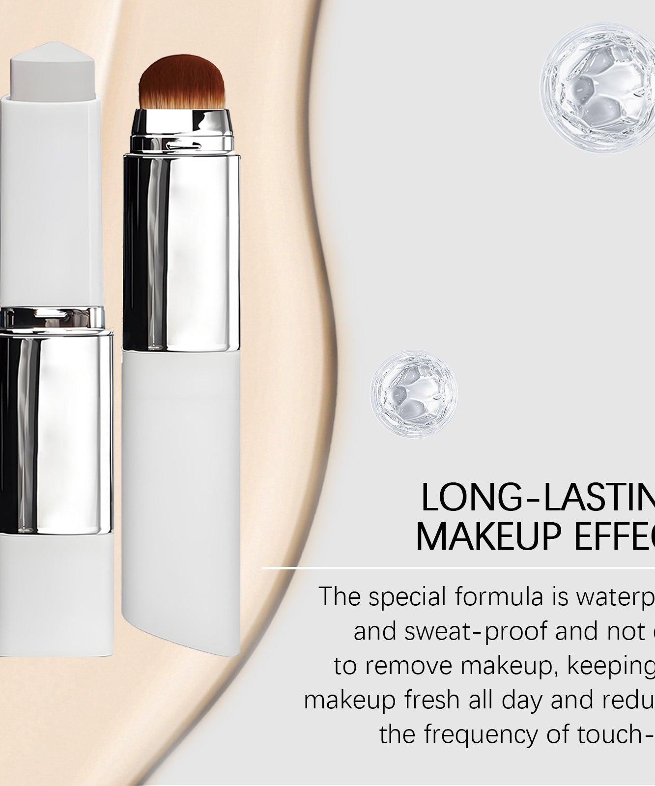 2-in-1 Color-Changing Foundation Liquid Stick Lasting Concealer Lightweight Moisturizing Brightening Matte Natural Base Makeup