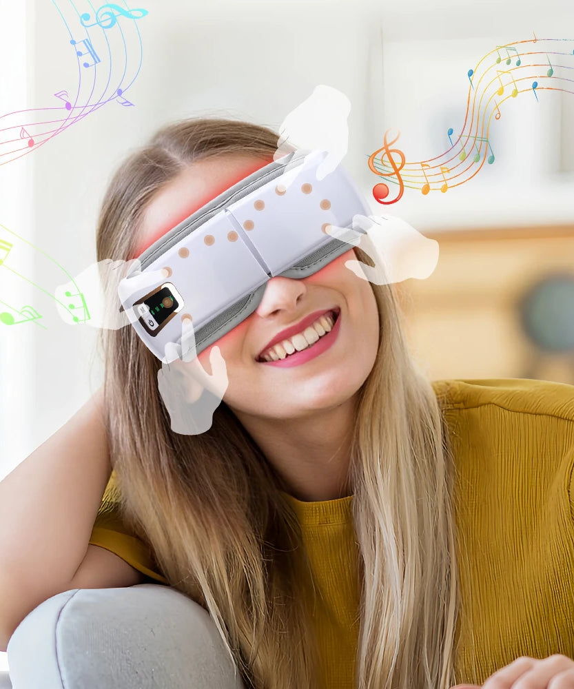 Eye Massager with Heat Smart Eye Care Device with Music for Migraines Relax Reduce Eye Strain Dark Circles Eye Bag Improve Sleep