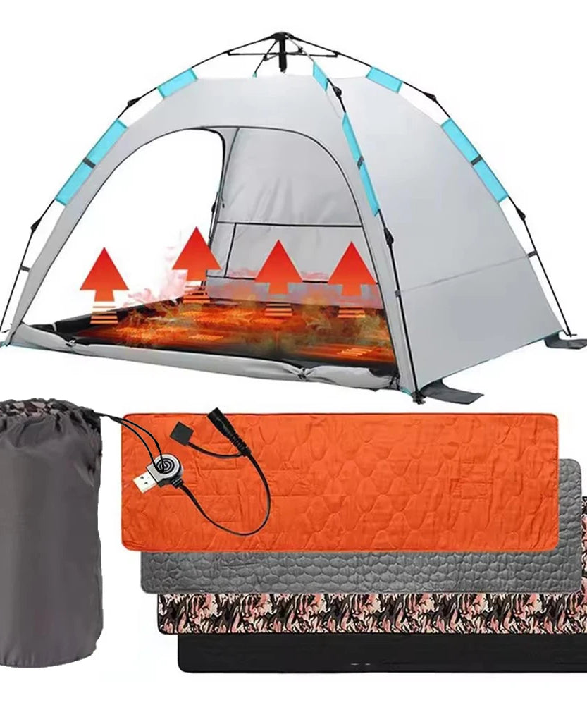 USB Heating Sleeping Mat,Outdoor Electric Heating Pads,3-Level Adjustable,Camping Tent Sleeping Mattress,Thermalpad Foot Warmer
