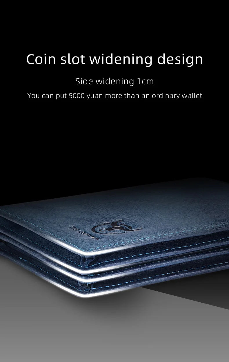 BULLCAPTAIN New 100% Leather Men's Wallet High Quality Product Leather Men's Wallet Multifunctional Card Slot Short Wallet QB017