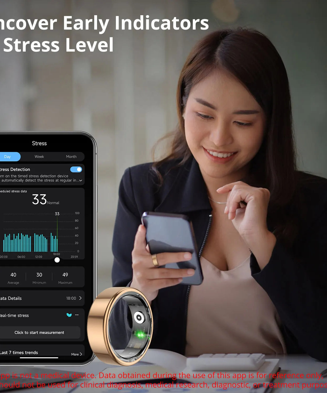 2024 COLMI R02 Smart Ring with Charging Case for Men Women, Battery Life, 39 Days, Health Monitor, 5ATM Waterproof