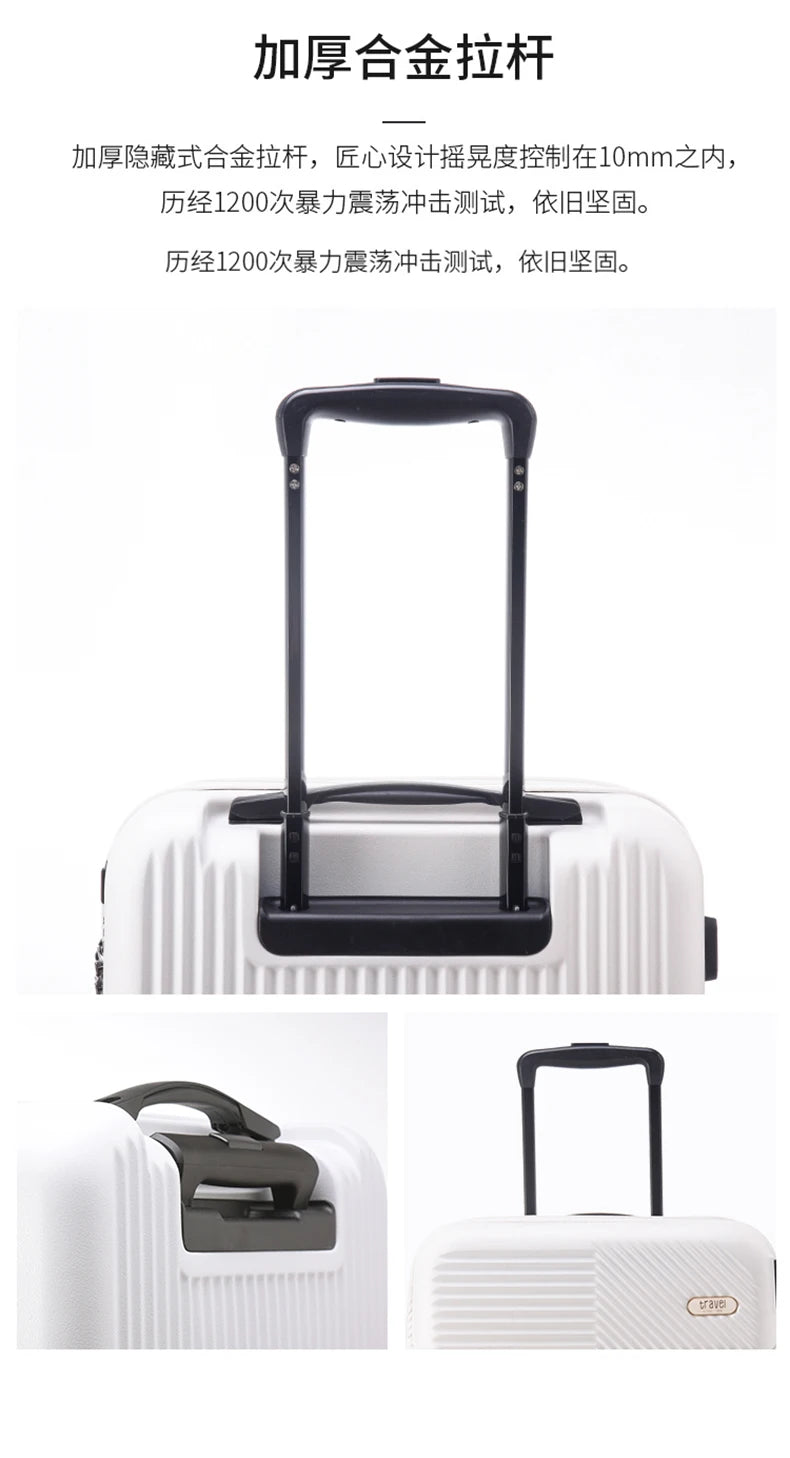 New front opening boarding suitcase men women 20/24/26 inch lightweight trolley travel luggage fashion USB charging luggage