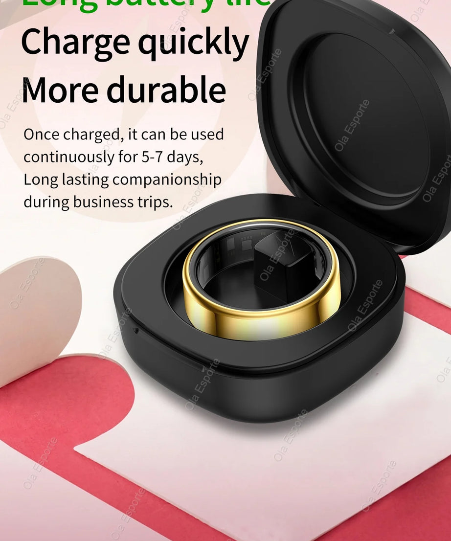 2025 New Smart Ring Men Women, Heart Rate Blood Oxygen and Sleep Monitor Smartring IP68 & 5ATM Waterproof, Multi-sport Mode Ring