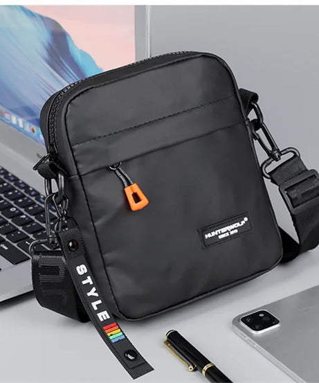 Simple Mini Men Crossbody Bag For Phone Side Bag Casual Waterproof PU Leather Shoulder Bag Business Small Messenger Sling Bags