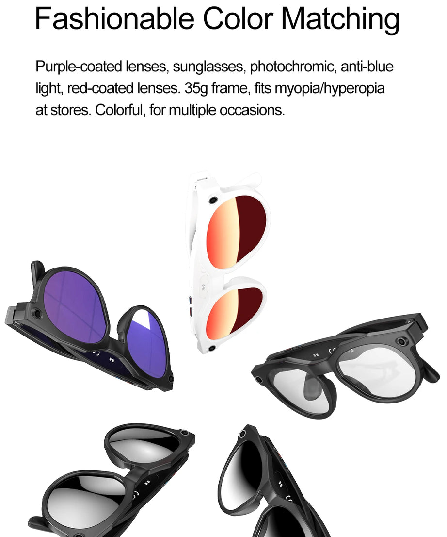 2026 New 4K HD AI Smart Glasses Men 800W Pixel Camera Bluetooth Call 4GB WIFI Transmission Voice Assistant Smart Glasses Women