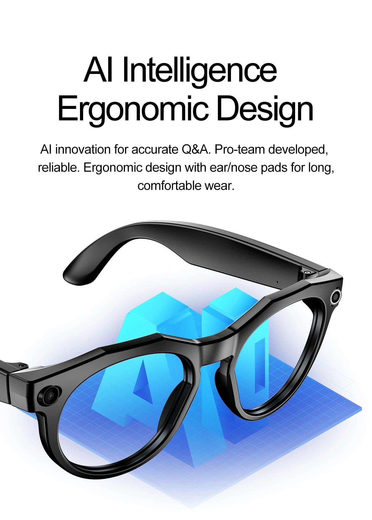 2026 New 4K HD AI Smart Glasses Men 800W Pixel Camera Bluetooth Call 4GB WIFI Transmission Voice Assistant Smart Glasses Women