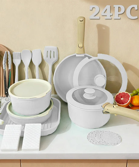 Pots and Pans Set, Nonstick Cookware Set Detachable Handle, Induction Kitchen Cookware Sets , RV Cookware Set, Oven Safe