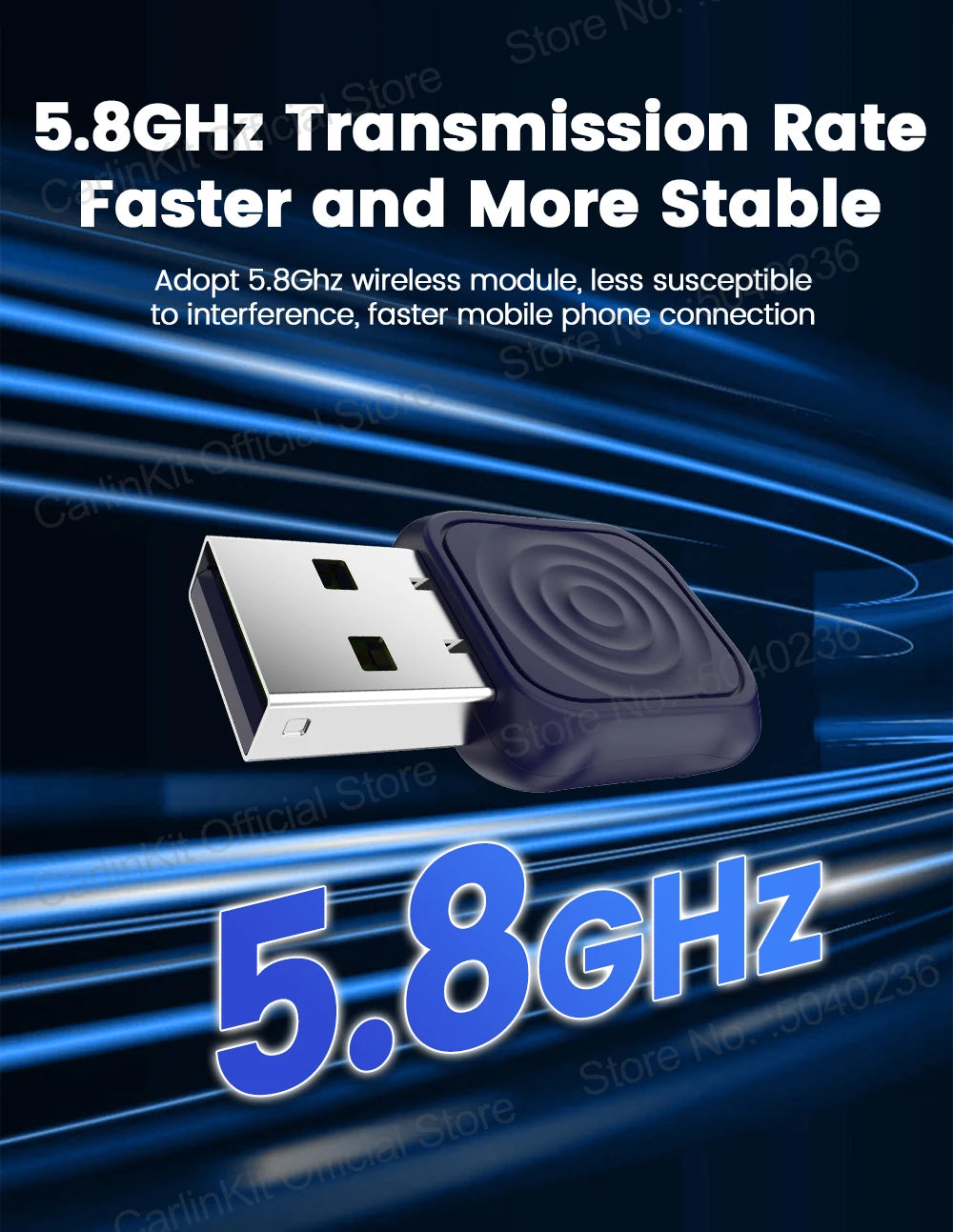 CarlinKit 5.0 Mini Ultra Wireless Adapter Wireless CarPlay Android Auto For OEM Car Plug and Play WiFi Bluetooth Auto Connection