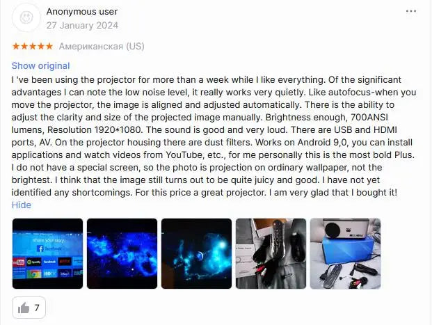 HORLAT T03 26000 Lumens Android Beamer 4K Projector Outdoors Full HD 1080P 8K 3D Video Audio Home Theater Auto Focus Keystone