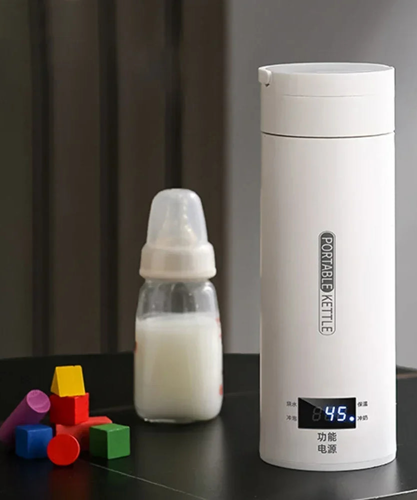 500ML Electric Kettles Portable Tea Coffee Kettle Travel Boil Water Thermal Cup Anti-Scald Water Bottle English Menu