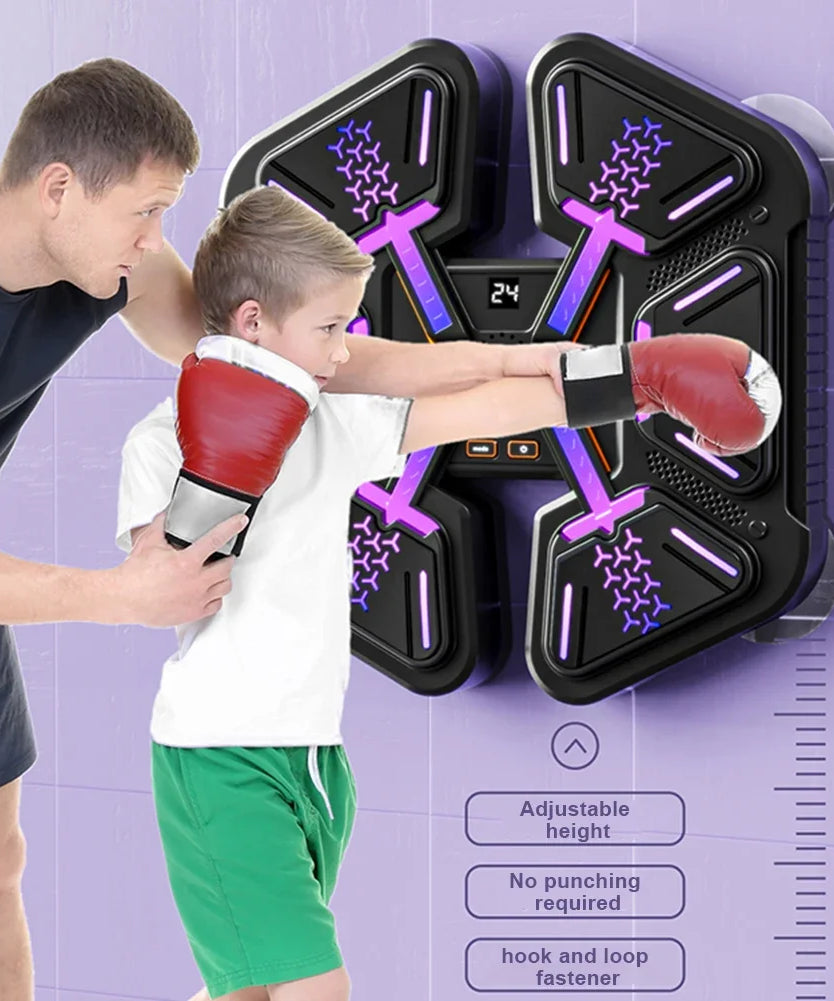Smart Bluetooth Music Boxing Machine Boxing Wall Target Adjustable Speed Dynamic Light Boxing Machine Wall-Mounted for Adults