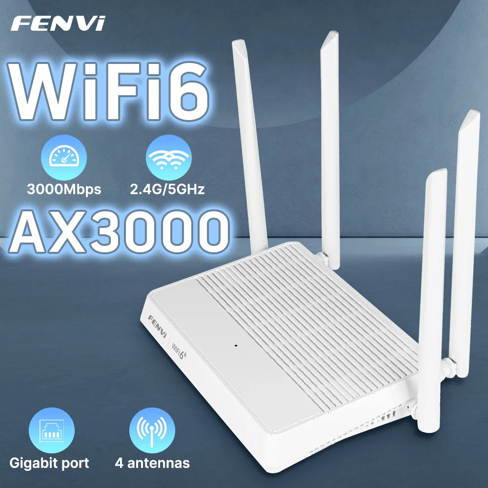 FENVI AX3000 WIFI6 Router Gigabit 2.4G/5GHz 802.11AX Wireless Signal Amplifier Booster WPA3 EasyMesh Gigabit 5G Router For Home