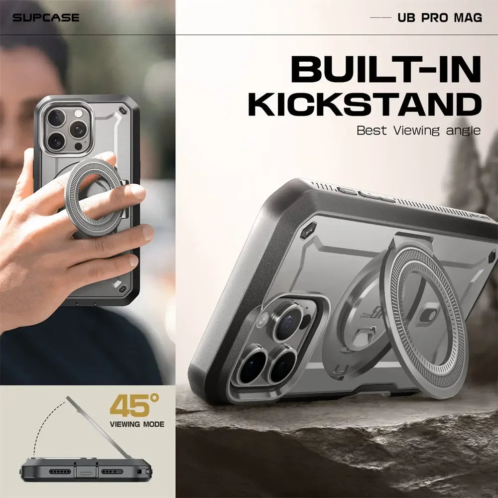 For iPhone 16 Pro Max Case 6.9“ 2024 SUPCASE UB Pro Mag Full Body Rugged Phone Case with Built-in Screen Protector Belt-Clip