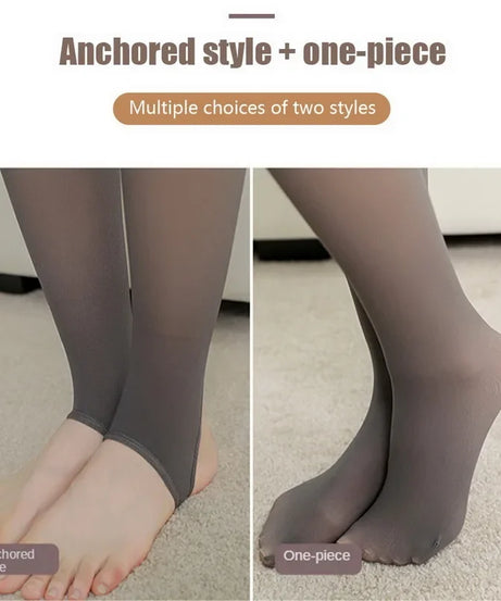 Thick Thermal Stockings Woman Warm Winter Sexy Translucent Velvet Tights Pantyhose Female High Waist Elastic Fleece Tights Women