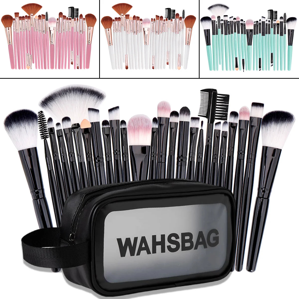 25-Piece Professional Makeup Brush Set with Portable Makeup Bag, Full Face Tools for Beginners and Professionals