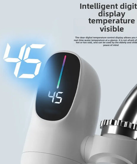 3000W Instant Hot Water Heater Faucet Electric Tankless for Kitchen Fast Heating Tap with Temperature Display