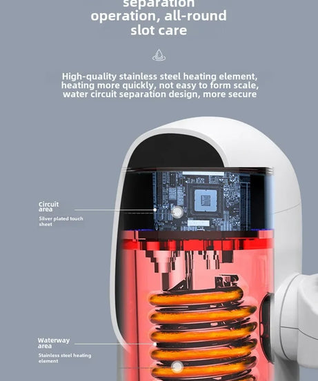 3000W Instant Hot Water Heater Faucet Electric Tankless for Kitchen Fast Heating Tap with Temperature Display