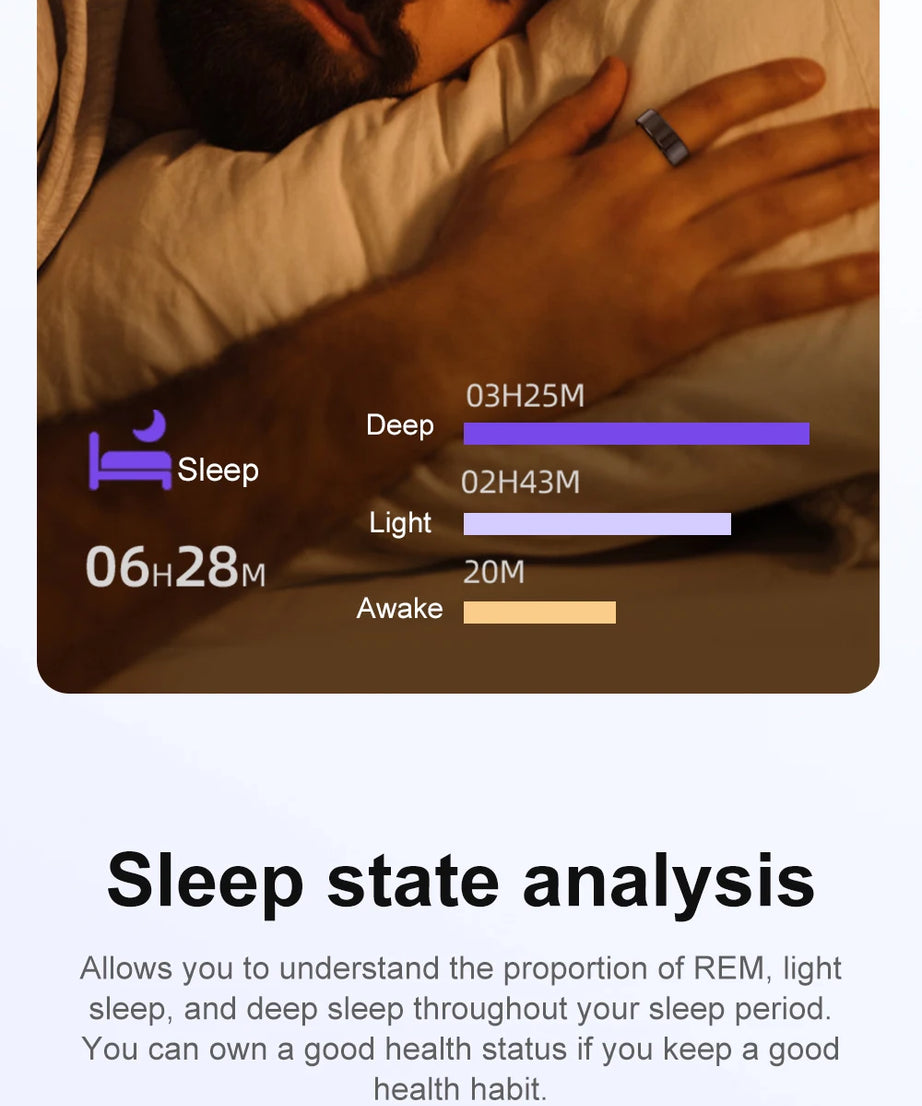 2024 COLMI R02 Smart Ring with Charging Case for Men Women, Battery Life, 39 Days, Health Monitor, 5ATM Waterproof