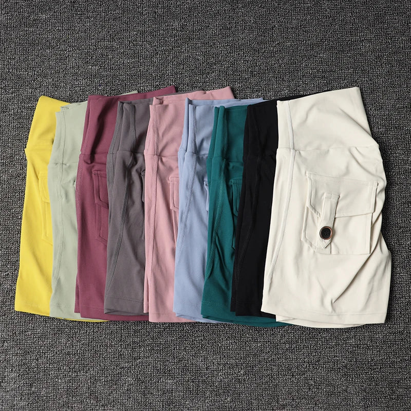 Fitness Shorts Yoga Sets Women's Tracksuit High Waist Sportswear Bra Workout Leggings Cycling Gym Shorts Sports Suit With Pocket